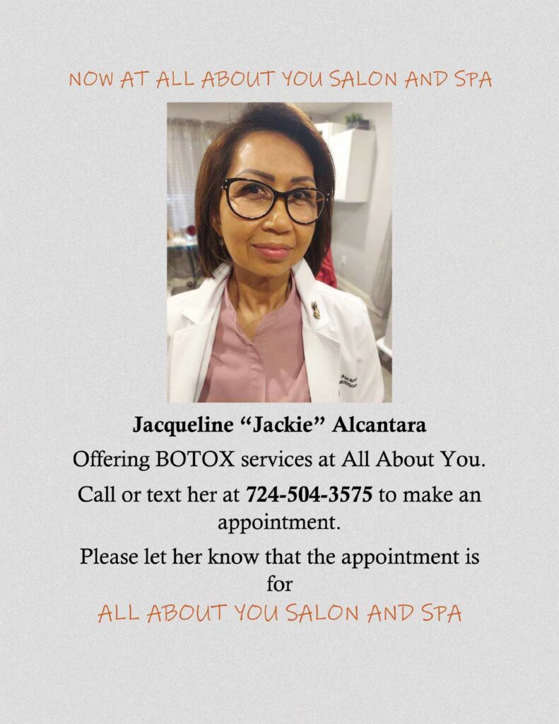 Jacqueline "Jackie" Alcantara offering BOTOX services at All About You Salon and Spa