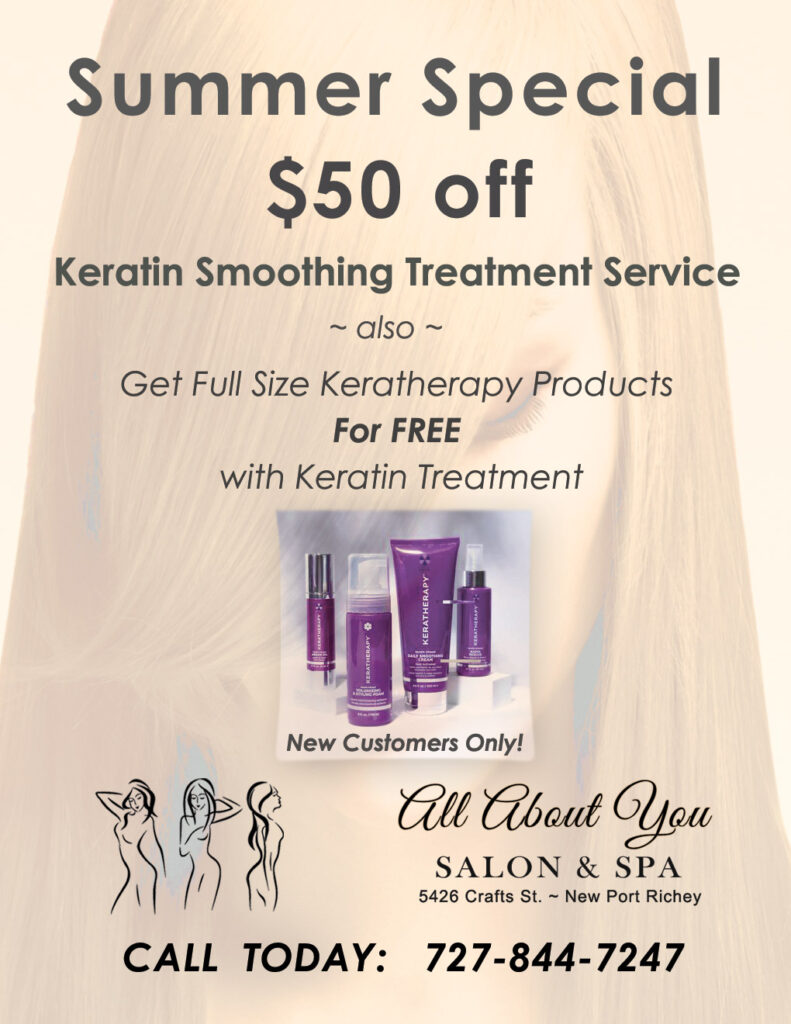 Keratin Smoothing Treatment - $50 OFF at All About You Salon and Spa