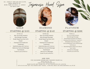 Experience the Ultimate in Relaxation with Our Japanese Head Spa! We're thrilled to introduce three luxurious levels of service – Gold, Diamond, and Platinum – each designed to elevate your experience. Plus, explore our exclusive new add-ons for an indulgence like never before!